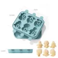 Silikon Eis am Stiel Form 6-fach DIY Eiswuerfelbereiter mit niedlichen Tierformen Details - YH1211 Ozeanblau