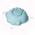 Blue seashell silicone cake mold, flexible non-stick baking pan for home kitchen desserts. - Seashell Baking Pan (YH1235) / Blue