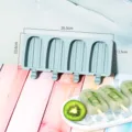 Silikon Eisform 4-Kavitäten DIY Eis am Stiel Hersteller Küchenwerkzeug für gefrorene Leckereien - YH1221 / Morandi-Blau
