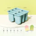 Blauer Silikon 6-Hohlen Waben Eis am Stiel Form selbstgemachte Eismaschine Staebe. - Morandi-Blau