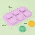6-Loch Silikon Kuchenbackform Backwerkzeug für DIY Desserts, flexible violette Backwaren - Hellviolett