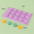 Lila 15-Hohlraum Sonnenblume Silikon Kuchenform Backblech Set fuer DIY Gebaeckherstellung - Violett
