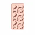 Rosa Silikon Haustier Leckerli Form für Hundekekse, Pralinen und DIY Eiswürfel, 10.5x20.5cm. - Knochen Pfotenabdruck (YH1124) / Rosa