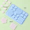 Silikon Schokoladenform mit Herzen und Blumen fur die Kuche zum Backen und Dekorieren - Blau