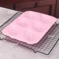 Silikon Backform 6 Mulden Osterei Kuchenform Kueche DIY Antihaft Backwerkzeug neu - Rosa