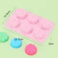 6-Mulden Kronen Silikon Kuchenform, DIY Schokoladen- und Seifenbackform, lebensmittelecht. - Rosa