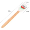 Wooden handle silicone spatula with cute summer watermelon design for baking and kitchen cooking. - Watermelon