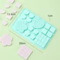 Silikonform Backzubehör Set mit Herz und Blumen Formen für Süßigkeiten und Schokolade. - Grün