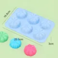 6-Höhlen Krone Silikon Kuchenform DIY Backen Schokolade Seife Form Küche Backwerkzeug - Himmelblau