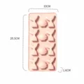 Pink silicone mold with mermaid tail and seashell design for baking chocolate ice cubes. - Mermaid Tail Seashell (YH1127) / Pink