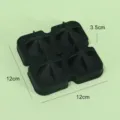 Schwarze Silikon Diamant Eiswuerfelform 4 Faecher Whisky Eisbereiter Barwerkzeug 12cm - 4-Hohlraum Eiskugel / Schwarz