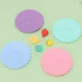 Set di coperchi in silicone per tazze colori pastello con charm di frutta, uso alimentare. - Colore Casuale