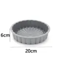 Graue 8-Zoll Silikon runde Kuchenform, hitzebeständige Backform für die DIY Küche. - Klein 8 Zoll / Grau