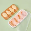 Silikon 4er Frucht Eiscreme Form mit Deckel, rosa und weiße DIY Eis am Stil Set für Küche. - 4-Kavität Ananas & Erdbeere(YH-1046) / 4er Set / Blau
