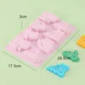 Rosa 8-Hohlraum Cartoon Zug Silikon Kuchenform für Backen Schokolade DIY 28,5x17,5cm - Rosa