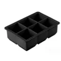 Black silicone ice cube tray 6 grids flexible mold for whiskey cocktail kitchen bar accessories - 6-Grid Ice Tray / Black