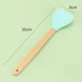 Herzförmiger Silikonspatel mit Holzgriff, 30cm Backwerkzeug zum Sahne und Kuchen rühren. - Hellgrün