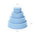 Set van 4 ronde siliconen bakvormen in lichtblauw met verschillende maten voor heerlijke taarten. - Blauw Vierdelige Set