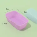 Rechteckige Silikon Muffin Cup Backform hitzebeständige Kuchen Backform Werkzeug - Violett