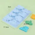 Silikon Backform 8-Hohlraum Cartoon Fahrzeug Design Schokolade Praline DIY Werkzeug Küche - Himmelblau