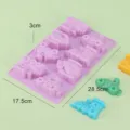 8-Loch Silikon-Kuchenform zum Backen von DIY-Schokolade und Roboter-Schlittschuh-Leckereien. - Violett