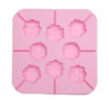 Rosa Silikon Lollipop Form quadratische Schokoladenform lebensmittelechte Backform DIY. - YH776