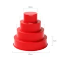 Set van 4 ronde rode taartvormen bakvormen van metaal voor keuken bakaccessoires - Rood Vierdelige Set