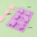 Baby silikonform set mit 6 hohlraeumen fuer fondant schokolade seife backen werkzeug - Lila