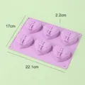 6-Hohlraum Herz Diamant Silikon Form für Backen Mousse Schokolade Eiswürfel Werkzeug - Lila