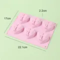 Silikon Herzform zum Backen, 3D Diamant Liebe Mousse Kuchen Schokoladenform DIY - YH792 (6 Hohlraum Herz) / Rosa