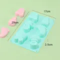 6-Kavitaeten Baby Silikonform Fondant Kuchen Backwerkzeug Seifenform mit Massen - Grün