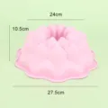 Große rosa Silikon Kuchenform doppelte Schicht Blumen Backform DIY Küchenwerkzeug 24 10.5 27.5cm - Rosa