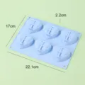 Sechsfach Herz Silikonform für Backen, Mousse Kuchen, Diamant Schokolade und Eiswürfel. - Blau