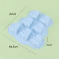 Silikon Bären Kuchenform, 6-Hohlraum DIY Backform, flexible Seife Schokolade Werkzeug. - Himmelblau