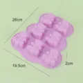 Silikon 7-Hohlen Bären Form zum Backen von Kuchen, Seifen und DIY Cartoon Handwerk. - Violett