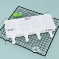 Weißer 4-Mulden Silikon-Eiscreme-Form, DIY-Eis am Stiel-Hersteller, praktisches Küchen-Backzubehör. - 4-Kavität Diamant / Weiß