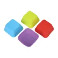 4er Set quadratische Silikon Backförmchen in Blau Gelb Rot und Lila für Muffins und Cupcakes. - YH335 Quadratisch / Zufällig