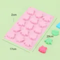 Silikon 15er Eulen Backform für Kuchen, Schokolade, Gelee und DIY Backen in Rosa. - Rosa