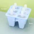 Stampo per ghiaccioli in silicone a 6 cavita con coperchi e bastoncini per casa DIY - 6 Scomparti / Blu
