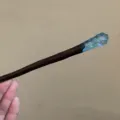 Blue fish tail hair stick for women, wooden pin with sparkling resin crystal tip for vintage buns. - Blue Volcanic Stone Hairpin / Blue