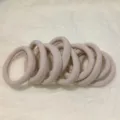 Seamless elastic hair ties in light pink, thickened hair rubber loops for daily ponytail styling. - Beige