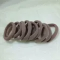 High elasticity seamless brown hair ties, thick rubber bands for ponytail daily styling. - Khaki