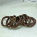 Brown elastic hair ties, thick seamless hair bands for women and girls ponytail styling 4cm. - Coffee