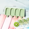 Silikon Eisform 4 Fächer DIY Eiscreme Bereiter einfache Entformung Küchenwerkzeug - YH1221 / Morandi Grün