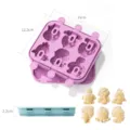 Silikon Eis am Stiel Form mit süßen Cartoon Tieren, 6er DIY Hausgemachte Eismaschine Form. - YH1211 Ozeanlila