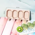 Silikon Eisform mit 4 Fächern, DIY Stieleisbereiter für Sommer Küche, leicht zu reinigen. - YH1222 / Morandi-Rosa