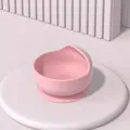 Silikon Baby Schüssel Rosa Saugschale für Kleinkinder Hitzebeständig einfach sauber - Rosa