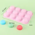 12-Loch Silikon Kuchenform Muffin Backform DIY Seifenform runde Backwerkzeuge 29.7cm - Rosa