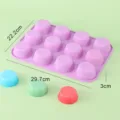 12er Silikon Kuchenform Muffin Backform Antihaftbeschichtung DIY Seifenform Kueche Werkzeug - Lila