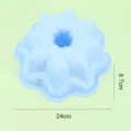 Hellblaue große Blumen Silikon Kuchen Backform 24 cm Durchmesser hitzebeständiges Werkzeug - Himmelblau